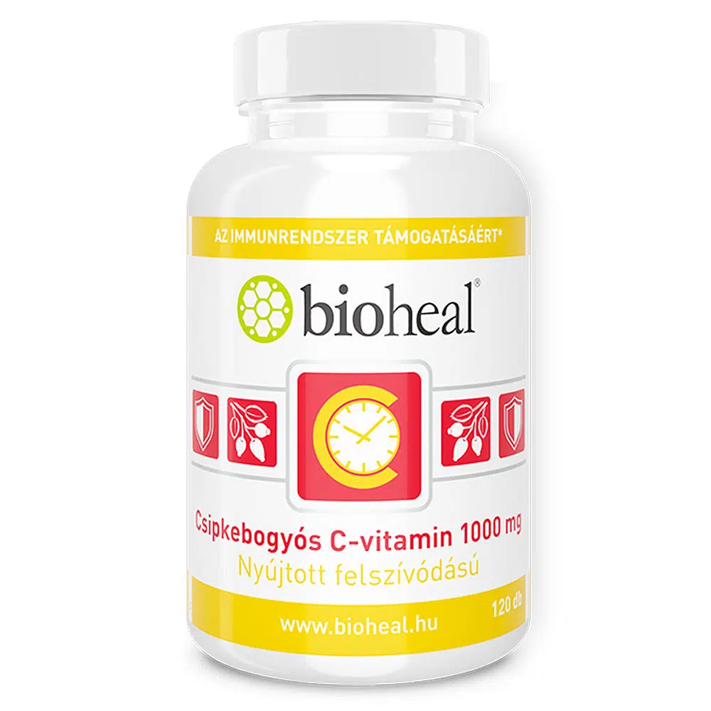 Bioheal C-vitamin 1000mg + csipkebogyó nyújtott felszívódású filmtabletta - 120db 1 Bioheal C-vitamin 1000mg + csipkebogyó tabletta nyújtott felszívódással filmtabletta - 120db