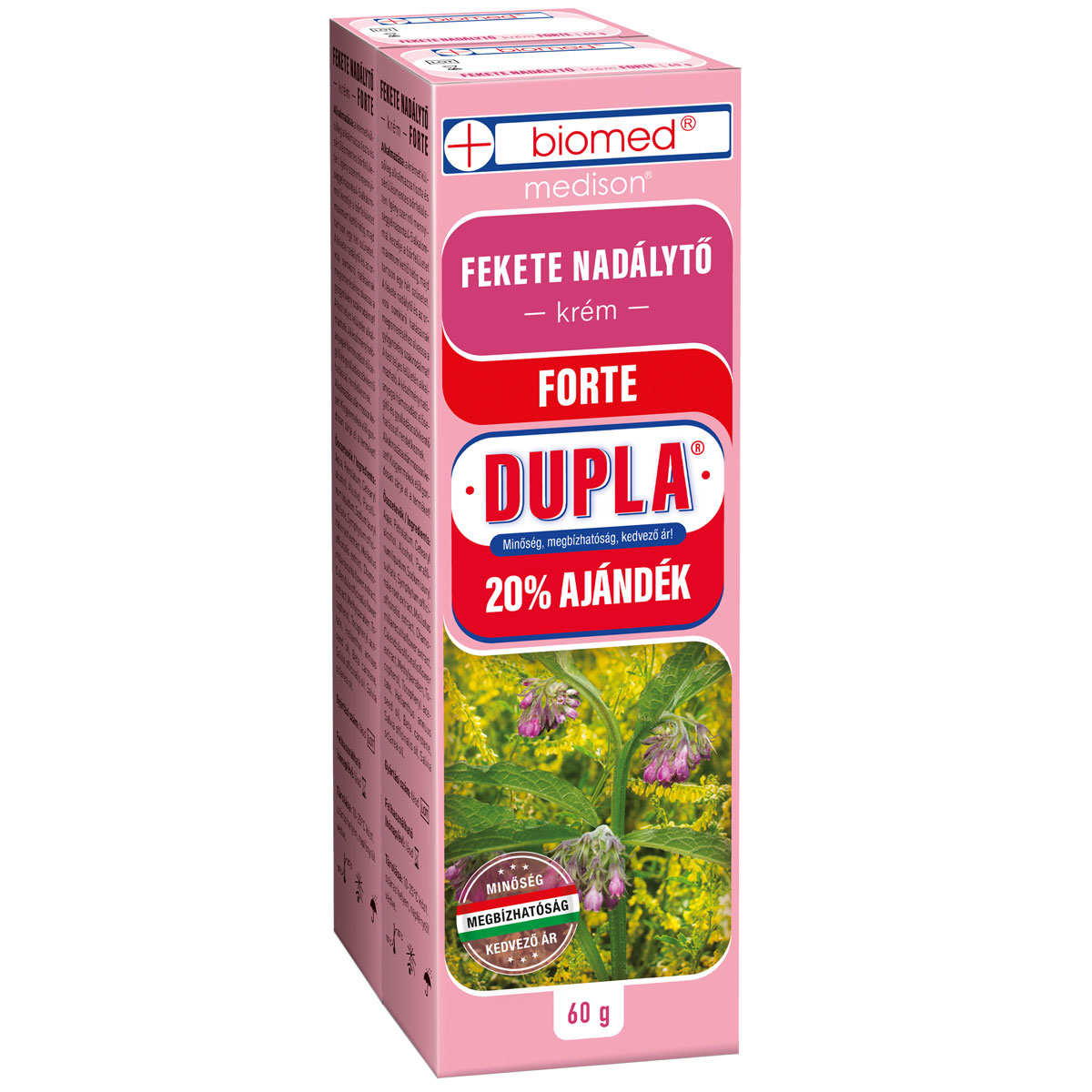 Biomed Feketenadálytő krém forte dupla - 2x60g 1 Biomed feketenadálytő krém forte dupla 60+60 g