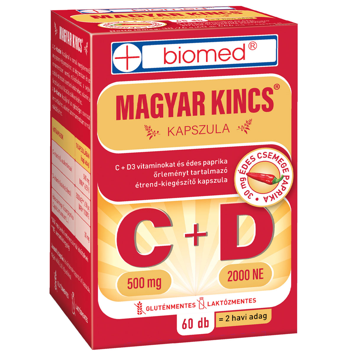 Biomed Magyar Kincs C+D vitamin kapszula - 60db 1 Biomed Magyar Kincs C+D vitamin kapszula 60 db
