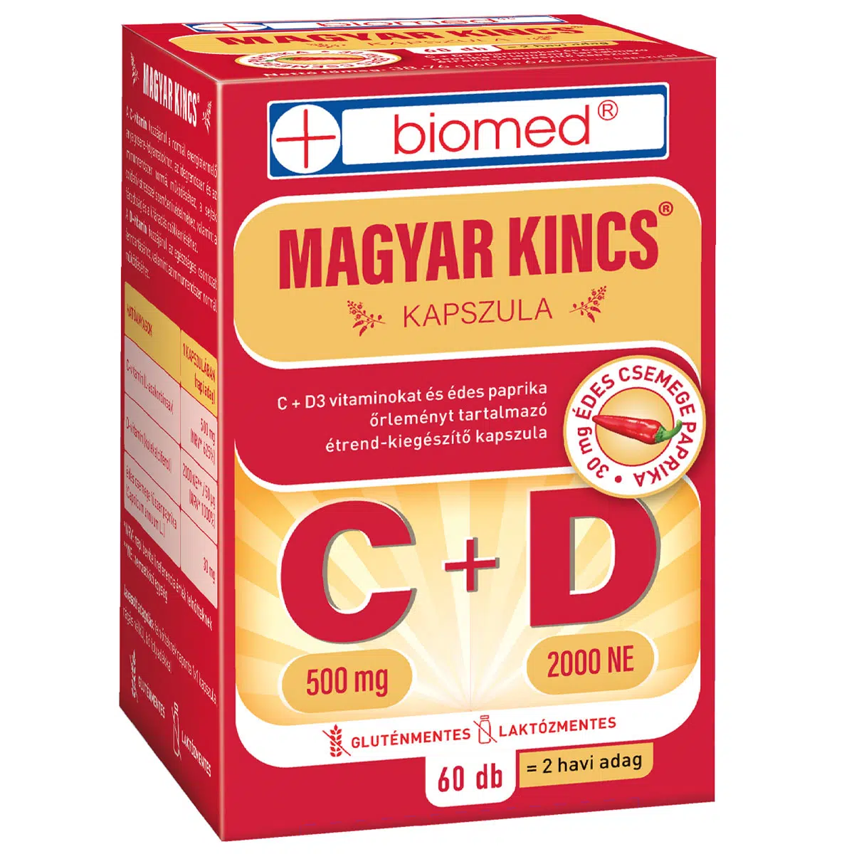 Biomed Magyar Kincs C+D vitamin kapszula - 60db 1 Biomed Magyar Kincs C+D vitamin kapszula 60 db