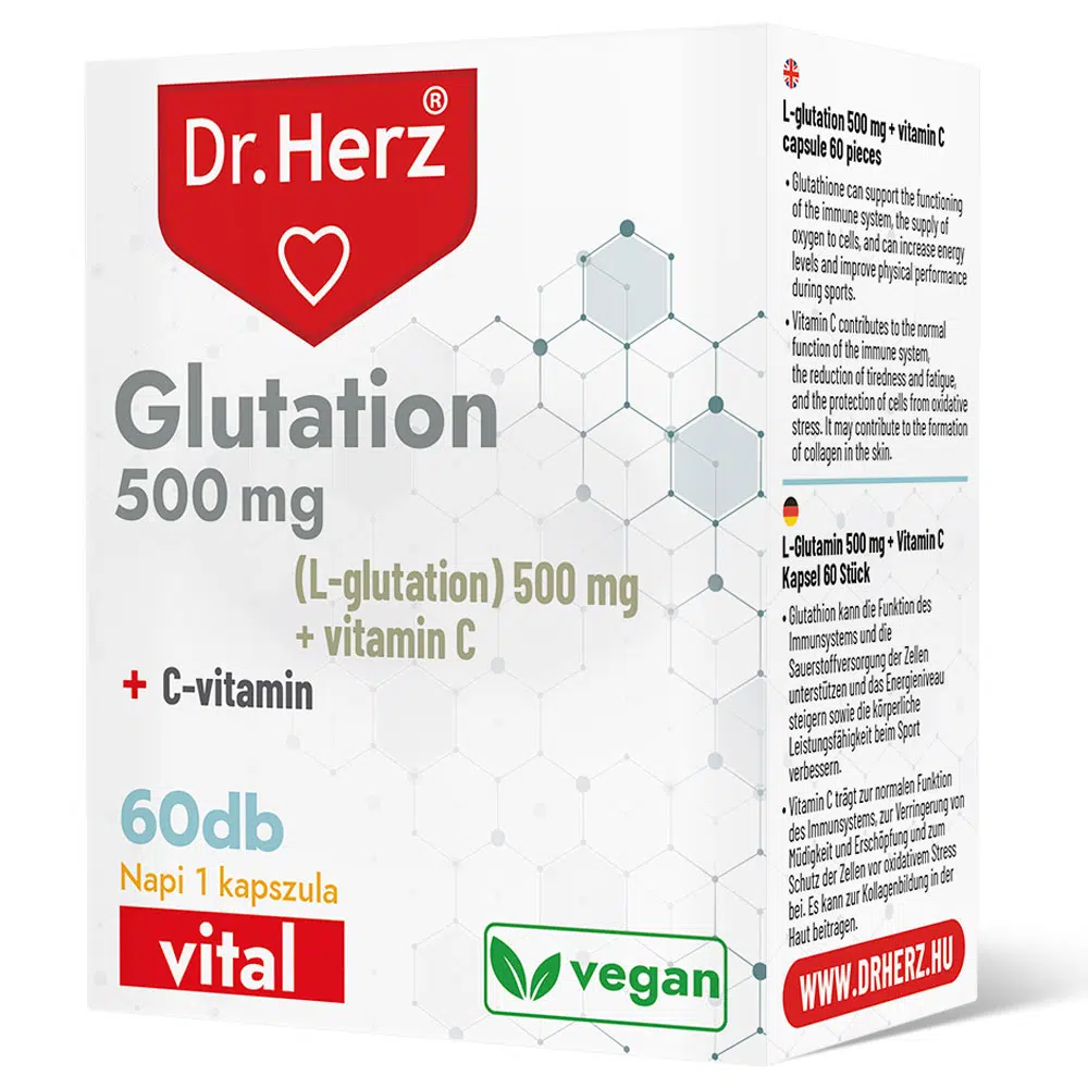 Dr. Herz Glutation 500 mg + C-vitamin kapszula - 60db 1 Dr. Herz Glutation 500 mg + C-vitamin kapszula - 60db