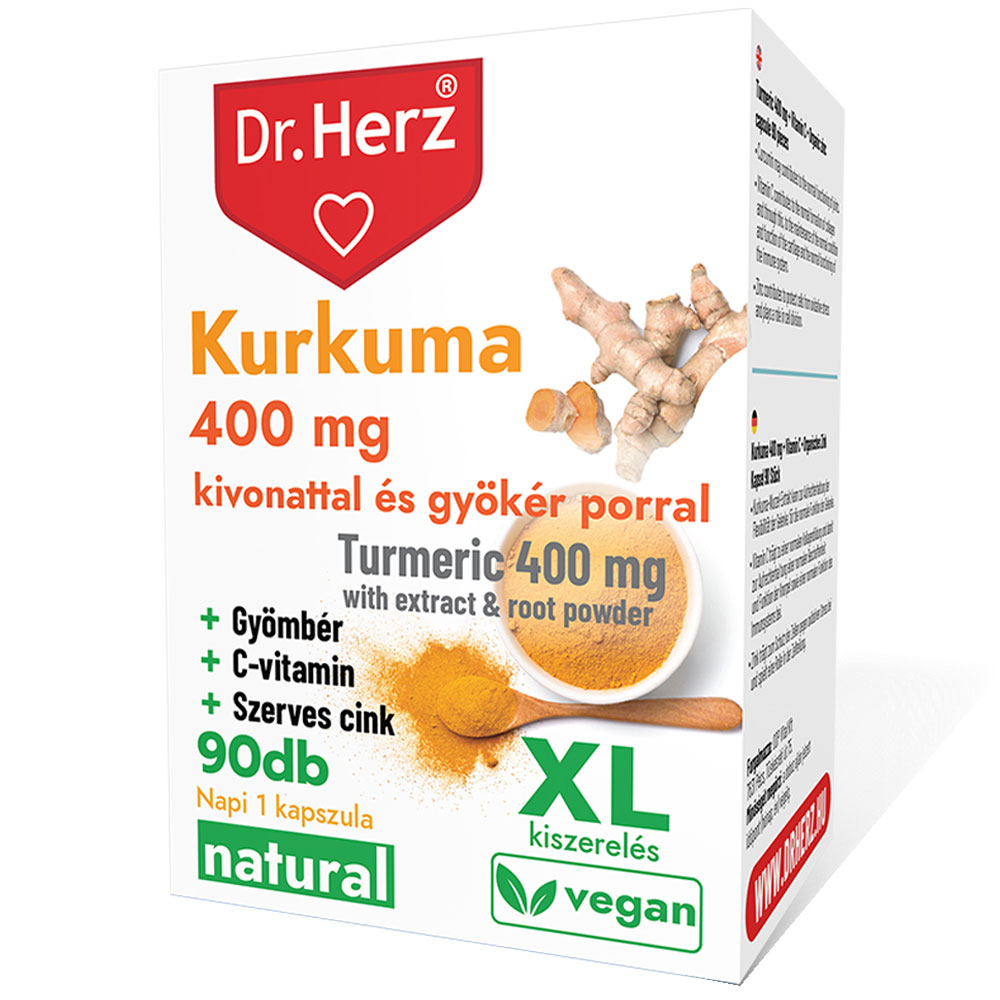 Dr. Herz XL Kurkuma + Gyömbér + C-vitamin kapszula - 90db 1 Dr. Herz XL Kurkuma + Gyömbér + C-vitamin kapszula - 90db