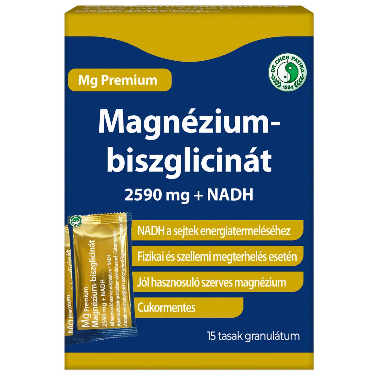 Dr. Chen Magnézium biszglicinát 2590mg + NADH italpor - 15 tasak 1 Dr.chen Magnézium biszglicinát 2590mg + NADH italpor - 15 tasak