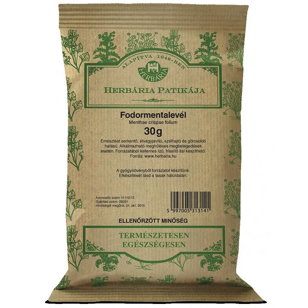 Herbária fodormentalevél-tea - 30g 1 Herbária fodormenta levél tea - 30g