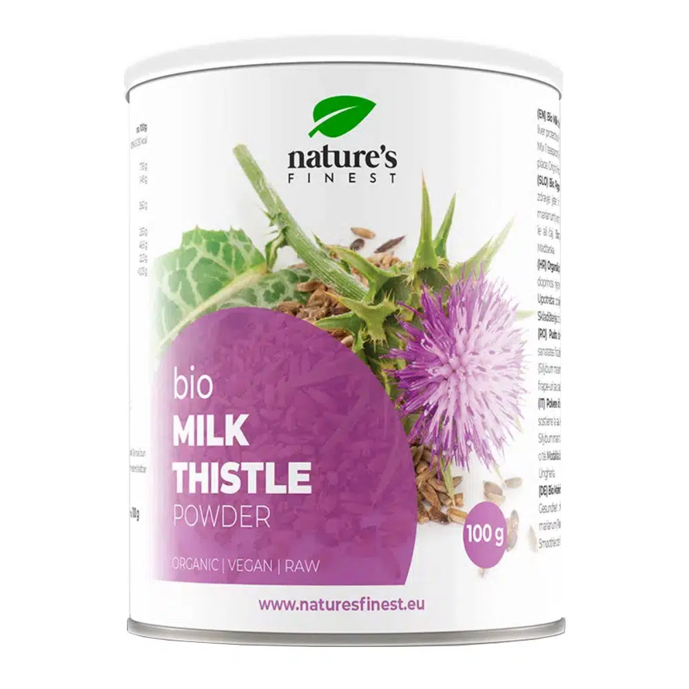 Nature's Finest Bio Milk Thistle - Máriatövis por - 100g 1 Nature's Finest Bio Milk Thistle - Máriatövis por - 100g