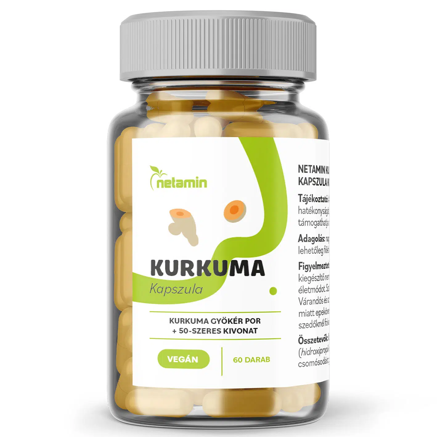 Netamin Kurkuma 500mg kapszula - 60db 1 Netamin Kurkuma 500mg kapszula 60db
