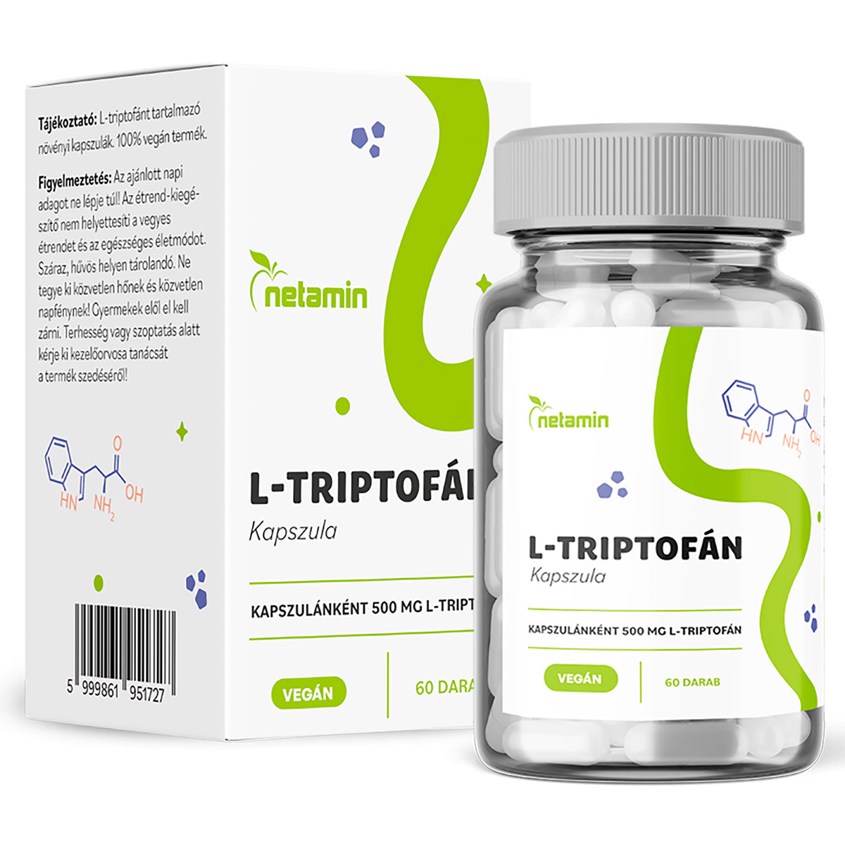 Netamin L-triptofán 500mg kapszula - 60db 1 Netamin L-triptofán kapszula 500mg 60 db