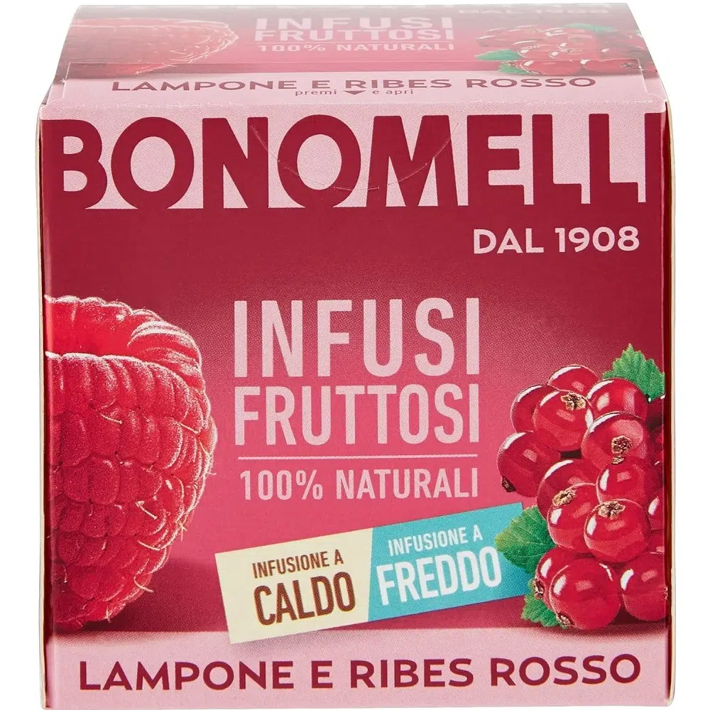 Bonomelli Málna és piros ribizli gyümölcstea – 12 tasak 1 Bonomelli Málna és piros ribizli gyümölcstea – 12 tasak