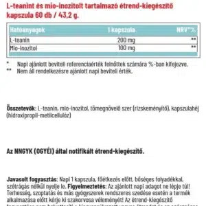 Dr. Herz L-teanin + Inozitol kapszula - 60db 3 Dr. Herz L-teanin + Inozitol kapszula - 60db - Image 2