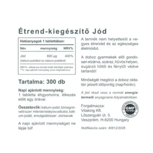 Vitaking Jódharmónia 600mcg tabletta - 300db - Image 2