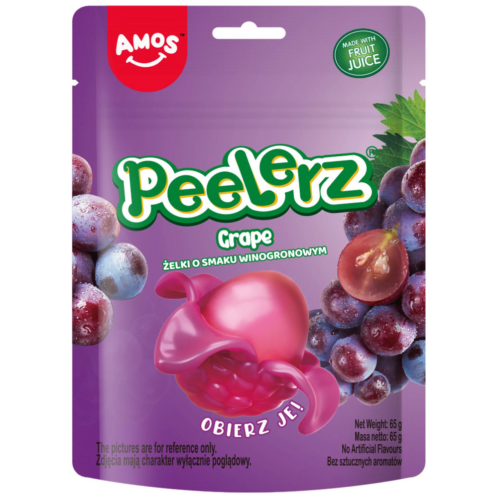 Amos Peelerz Hámozható Szőlő ízű gumicukor - 65g 1 Amos Peelerz Hámozható Szőlő ízű gumicukor - 65g