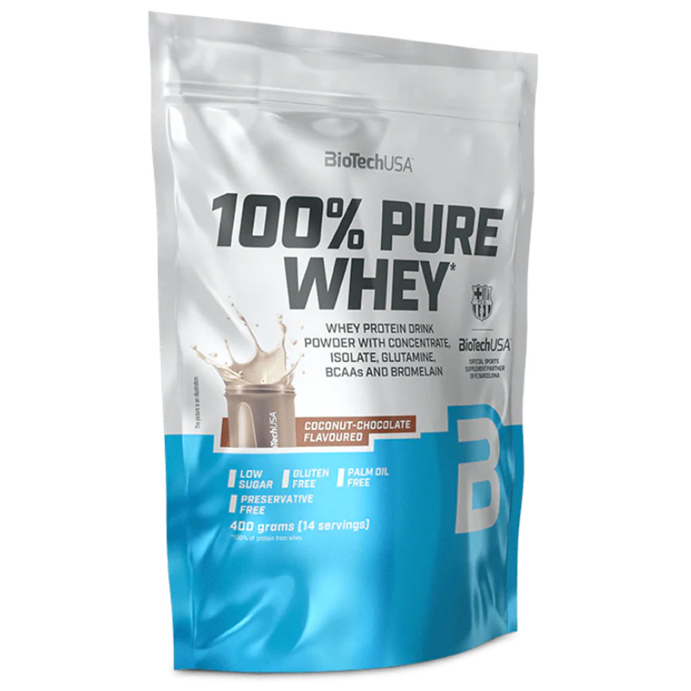 Biotech USA 100% Pure Whey csokoládé-kókusz - 400g 1 Biotech USA 100% Pure Whey csokoládé-kókusz - 400g