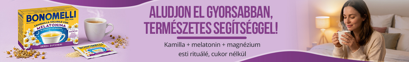 Bonomelli Kamilla, Melatonin és Magnézium tartalmú cukormentes italpor