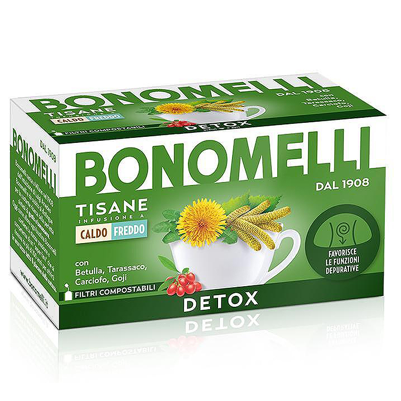 Bonomelli Méregtelenítő gyógynövénytea – 16 filter 1 Bonomelli Méregtelenítő étrend-kiegészítő gyógynövénytea - 16 filter