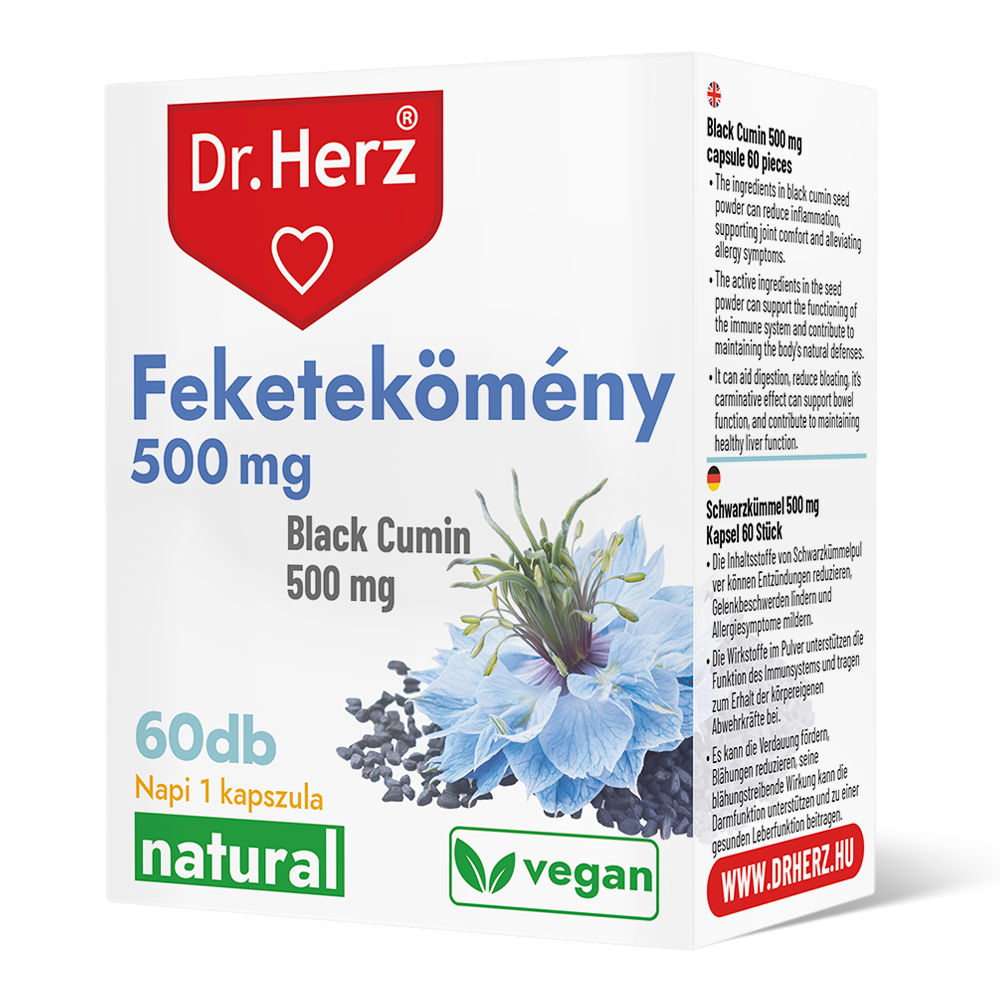 Dr. Herz Feketeköménymag 500mg kapszula - 60db 1 Dr. Herz Feketeköménymag 500mg kapszula - 60db