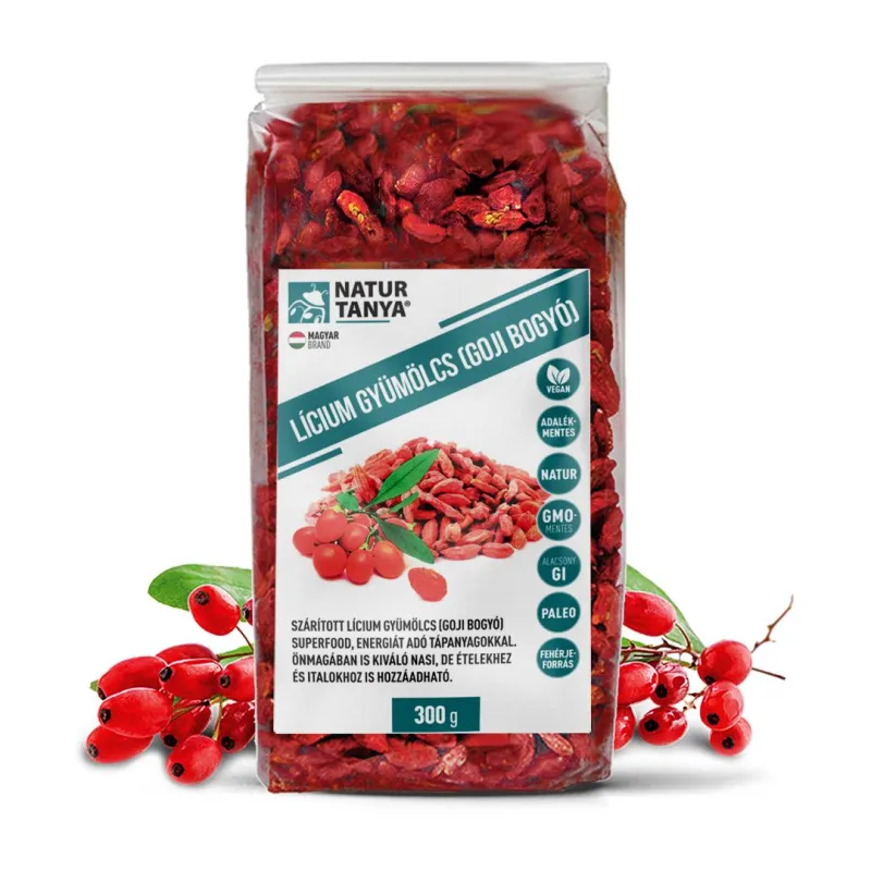 Natur Tanya Lícium gyümölcs (Lycium Barbarum, Goji bogyó) - 300g 1 Natur Tanya Lícium gyümölcs (Lycium Barbarum, Goji bogyó) - 300g
