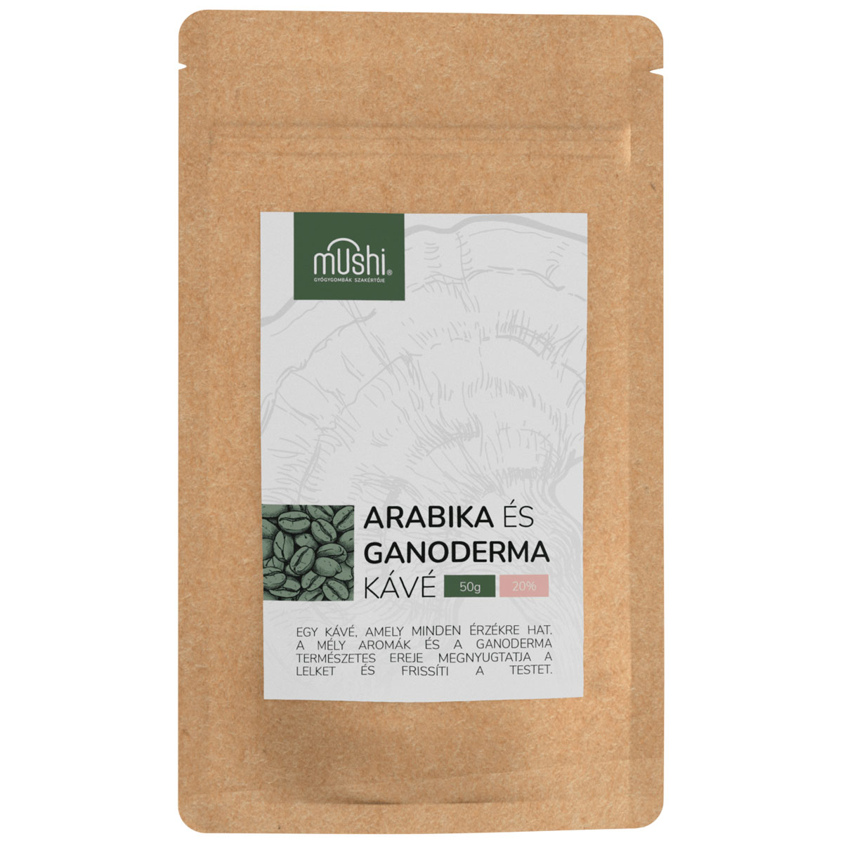 Mushi Arabica és Ganoderma instant kávé 20% pecsétviaszgomba kivonattal - 50g 1 Mushi Arabica és Ganoderma instant kávé (20% pecsétviaszgomba) 50 g
