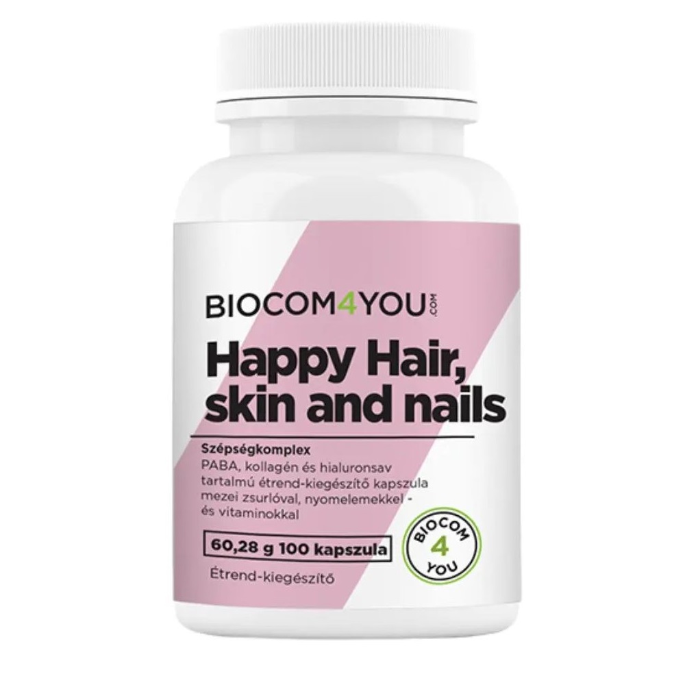 Biocom4You Happy Hair, Skin and Nails - haj, bőr, köröm kapszula - 100db 1 Biocom4You Happy Hair, Skin and Nails kapszula 100db
