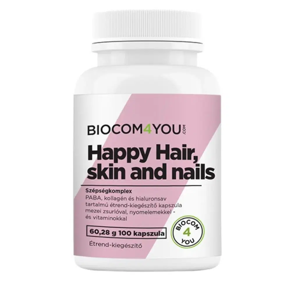 Biocom4You Happy Hair, Skin and Nails - haj, bőr, köröm kapszula - 100db 1 Biocom4You Happy Hair, Skin and Nails kapszula 100db
