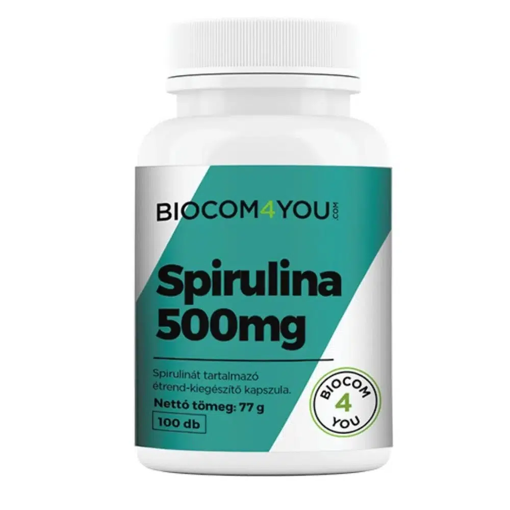 Biocom Spirulina kapszula - 100db 1 Biocom4You Spirulina (SPIRULINA ALGA) 100 kapszula