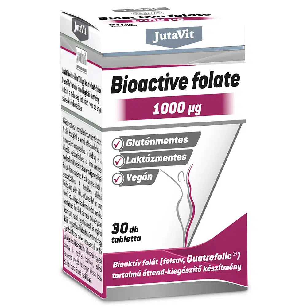 JutaVit Bioaktív Folát 1000mg tabletta - 30db 1 JutaVit Bioaktív Folát 1000mg tabletta - 30db