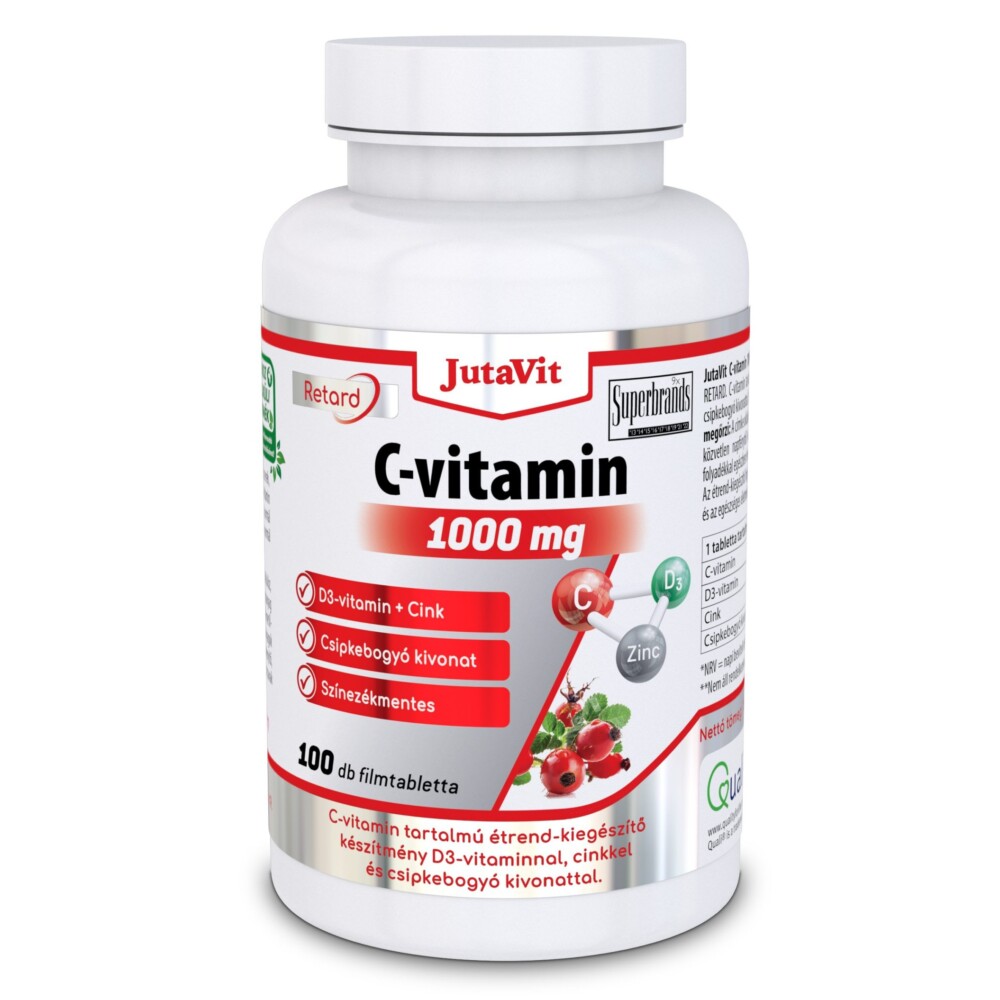 Jutavit C-vitamin 1000mg + D3 + Cink RETARD tabletta - 100db 1 Jutavit c-vitamin+d3 1000 mg RETARD tabletta 100db