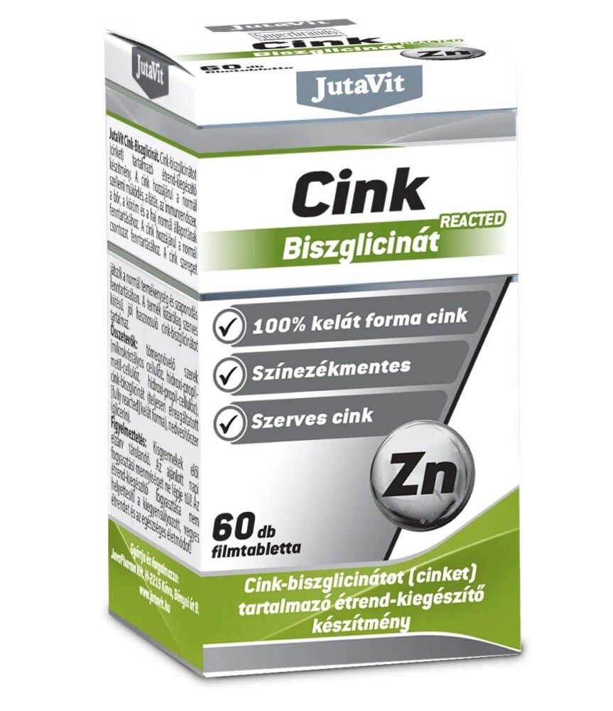Jutavit Cink Biszglicinát filmtabletta - 60db 1 Jutavit Cink biszglicinát 60db