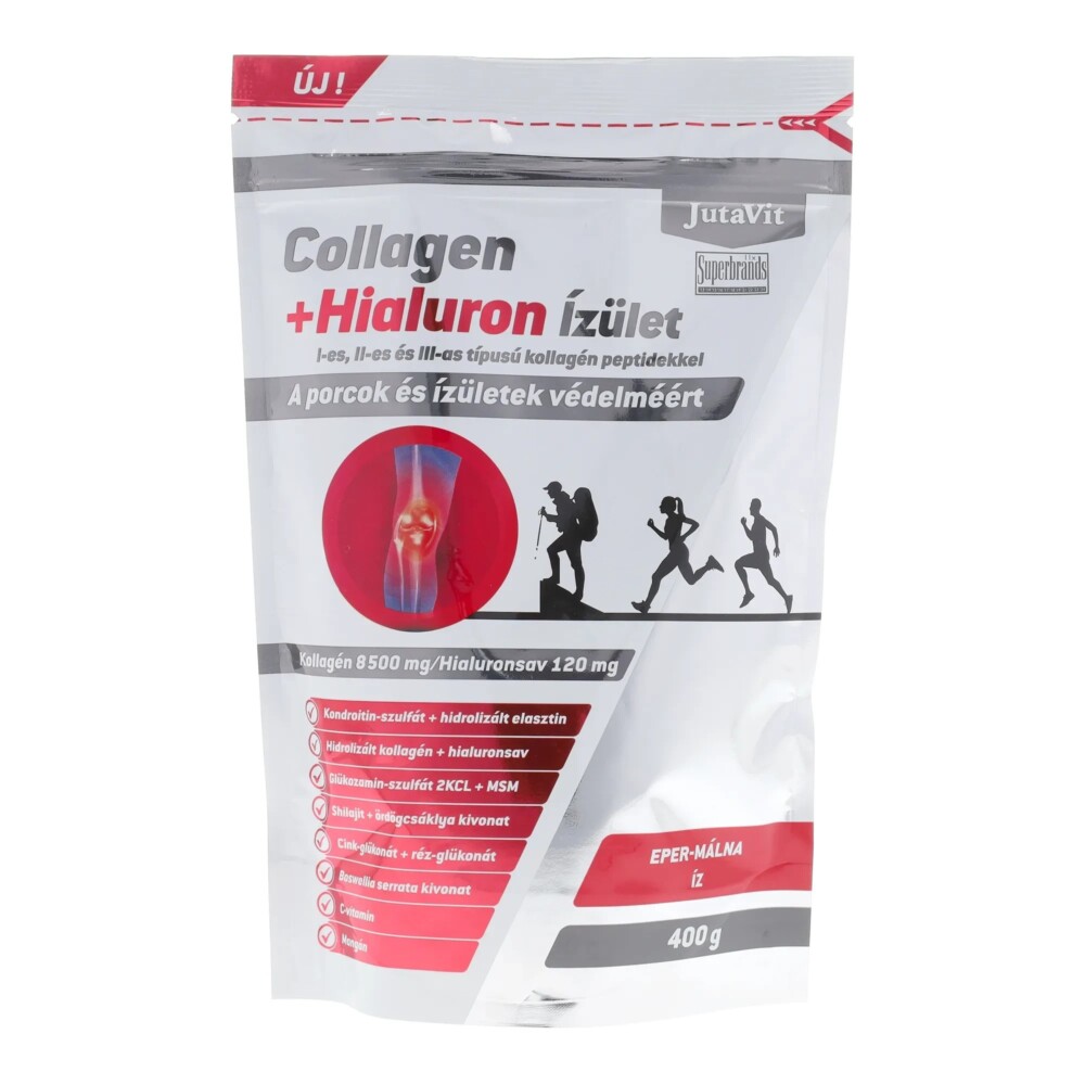 JutaVit Collagen+Hialuron Ízület Eper-Málna ízű italpor - 400g 1 JutaVit Collagen+Hialuron ÍZÜLET Eper-Málna 400g