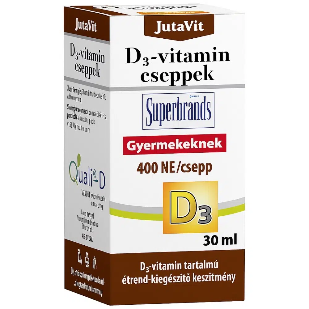 JutaVit D3-vitamin 400NE cseppek - 30ml 1 Jutavit D3-vitamin cseppek gyerekeknek 400NE 30ml