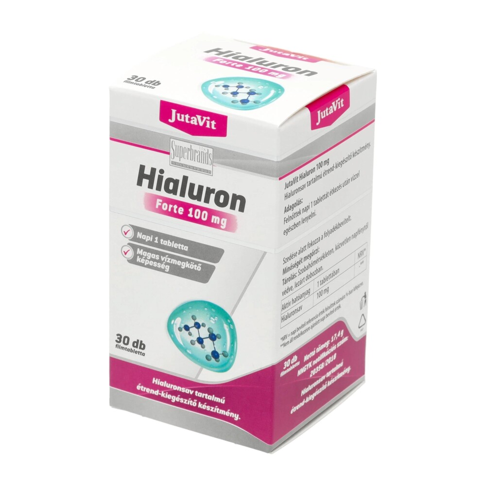 Jutavit Hialuron Forte 100mg tabletta - 30db 1 Jutavit Hialuron Forte 100mg tabletta 30db