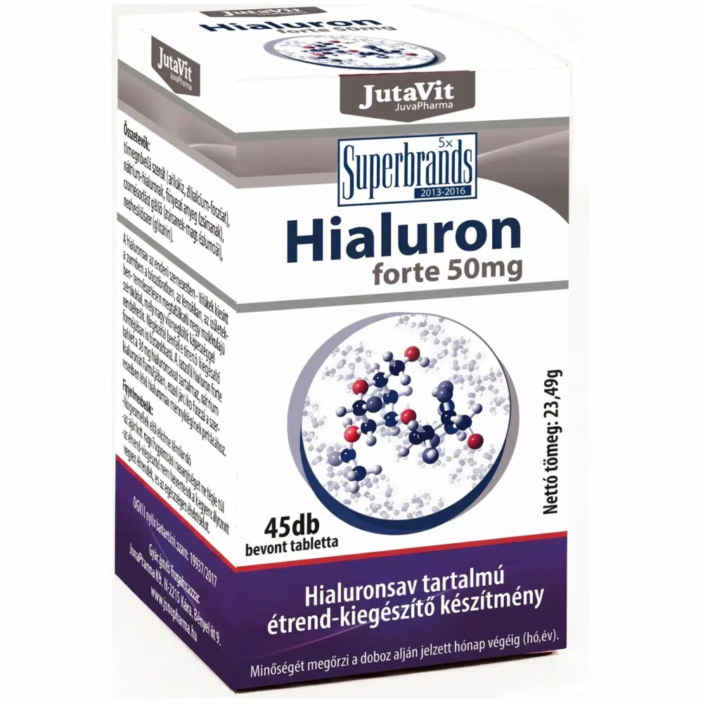Jutavit Hialuron Forte 50 mg tabletta - 45db 1 Jutavit Hialuron Forte 50mg tabletta 45db