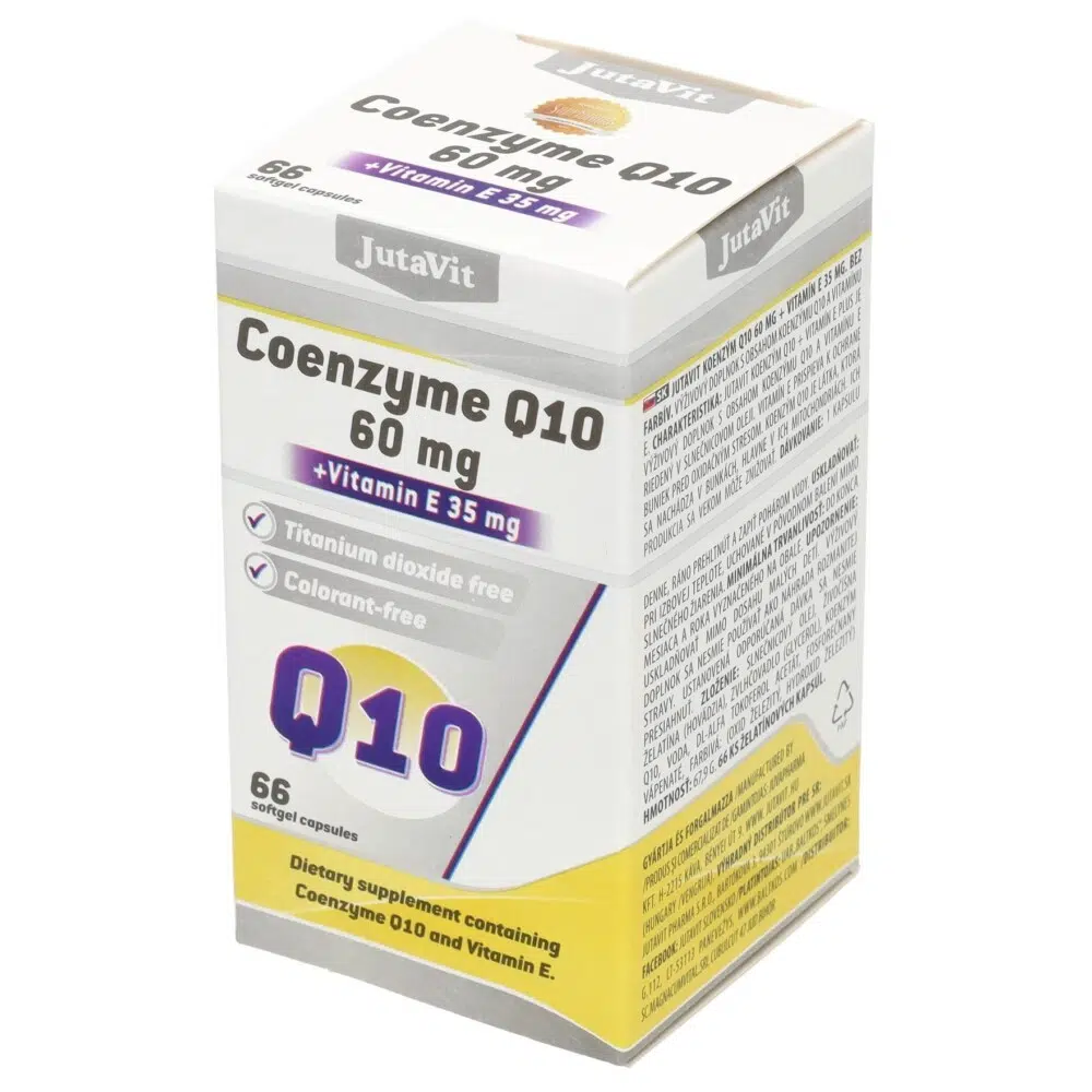 JutaVit Koenzim Q10 60 mg + E-vitamin kapszula – 66db 1 Jutavit Koenzim Q10 + E-vitamin 66db kapszula