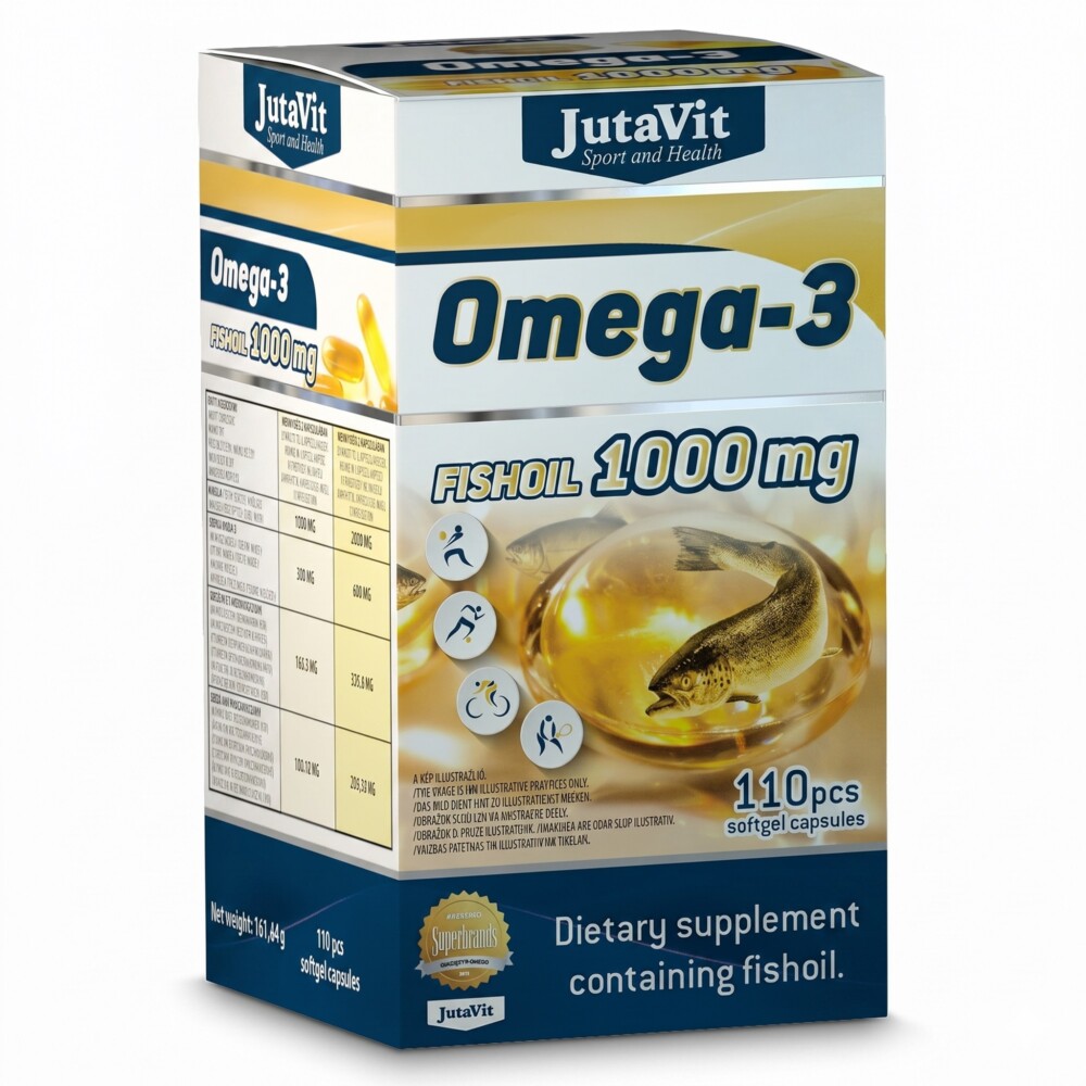 JutaVit Omega-3 halolaj 1000mg gélkapszula - 110db 1 Jutavit Omega-3 halolaj 1000mg 110db gélkapszula