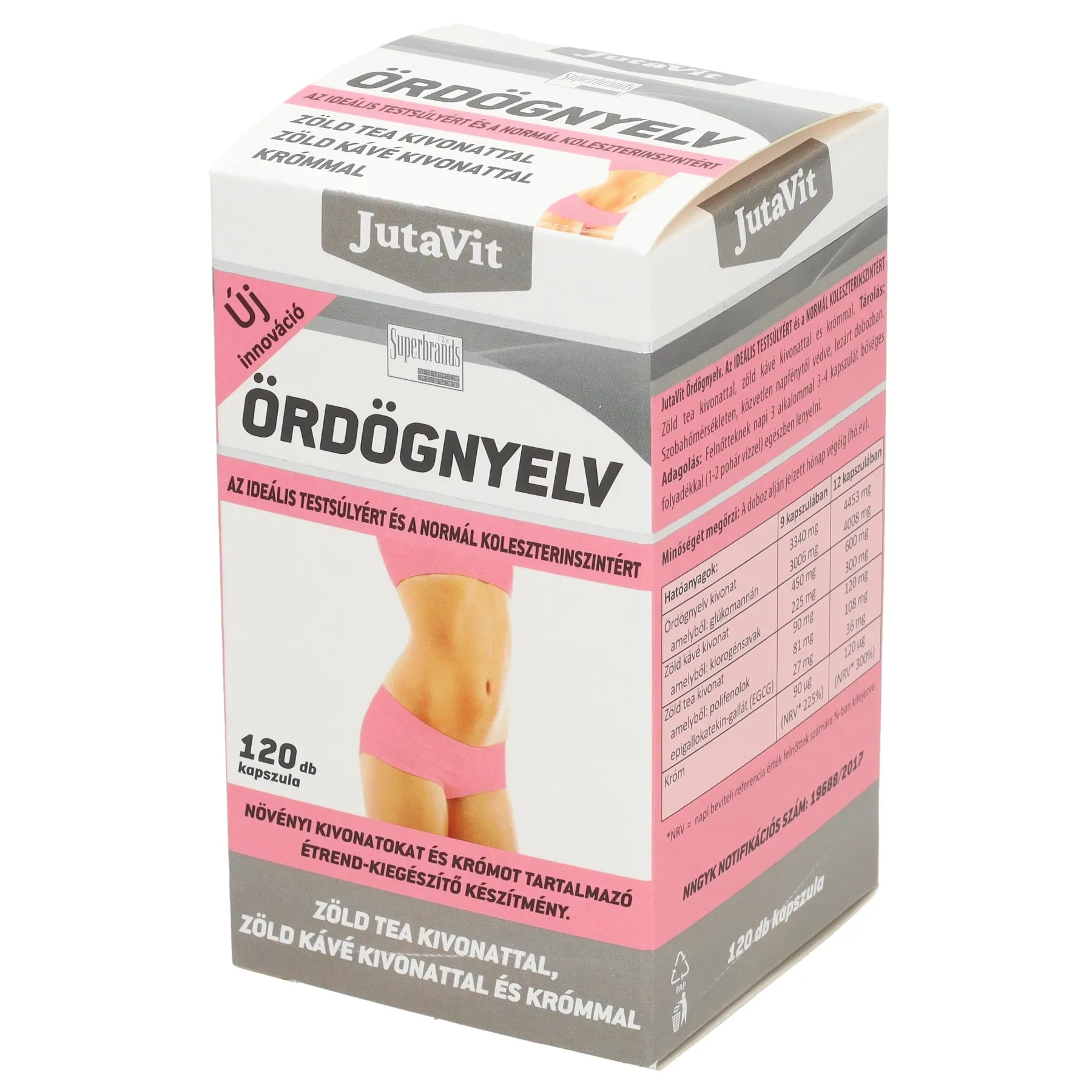 Jutavit Ördögnyelv kivonat zöldteával kapszula - 120db 1 Jutavit ördögnyelv kapszula 120 db