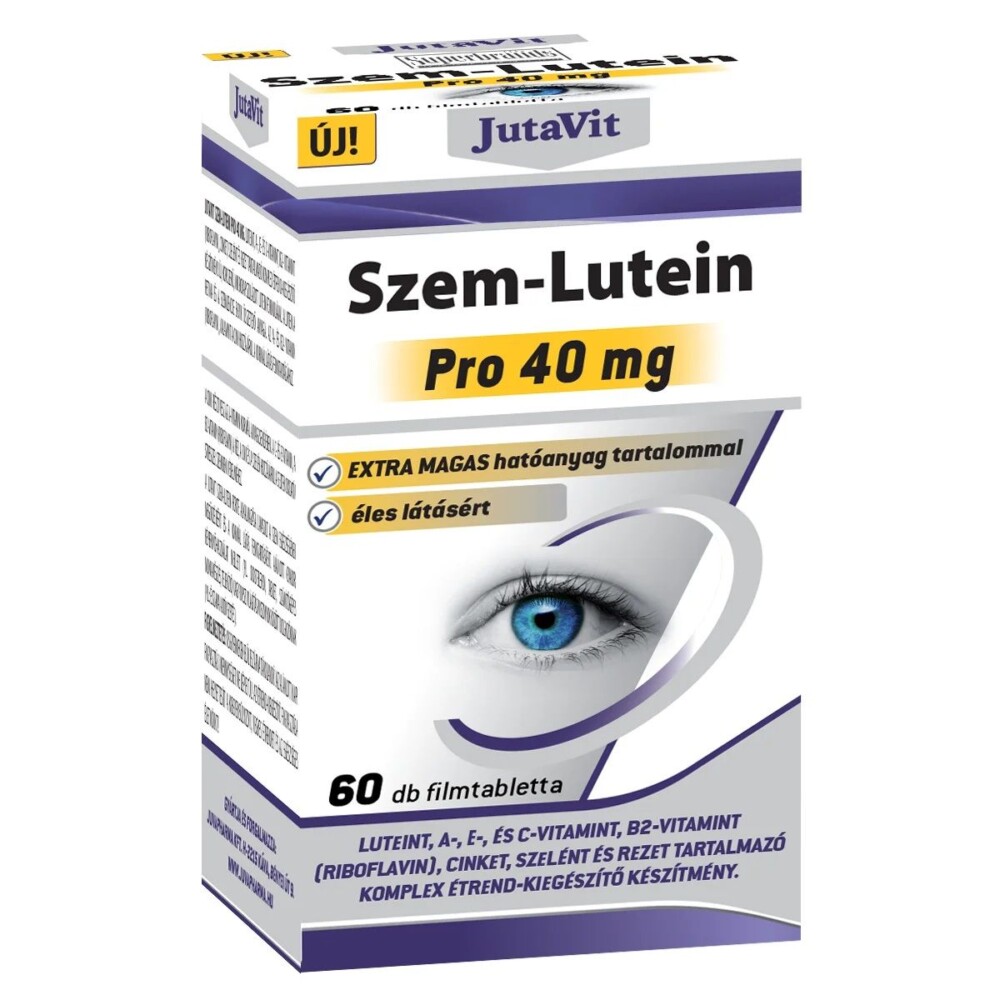 JutaVit Szem-Lutein Pro 40mg filmtabletta - 60db 1 JutaVit Szem-Lutein PRO 40mg 60db filmtabletta