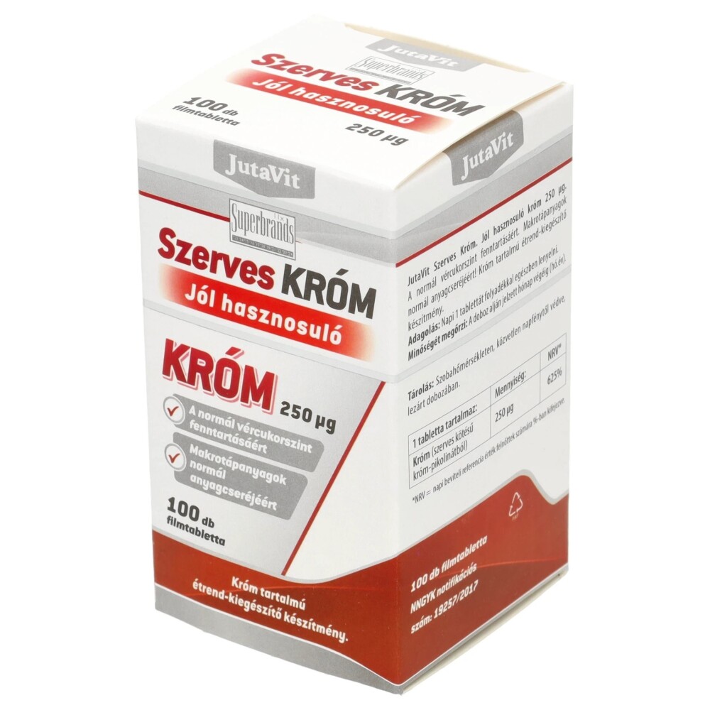 Jutavit Szerves Króm filmtabletta - 100db 1 Jutavit Szerves Króm tabletta 100db