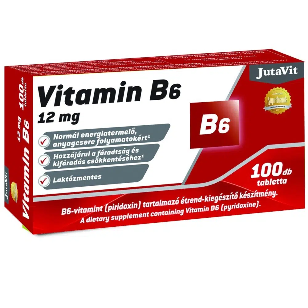 JutaVit B6-vitamin tabletta - 100db 1 Jutavit vitamin B6 12mg tabletta 100db