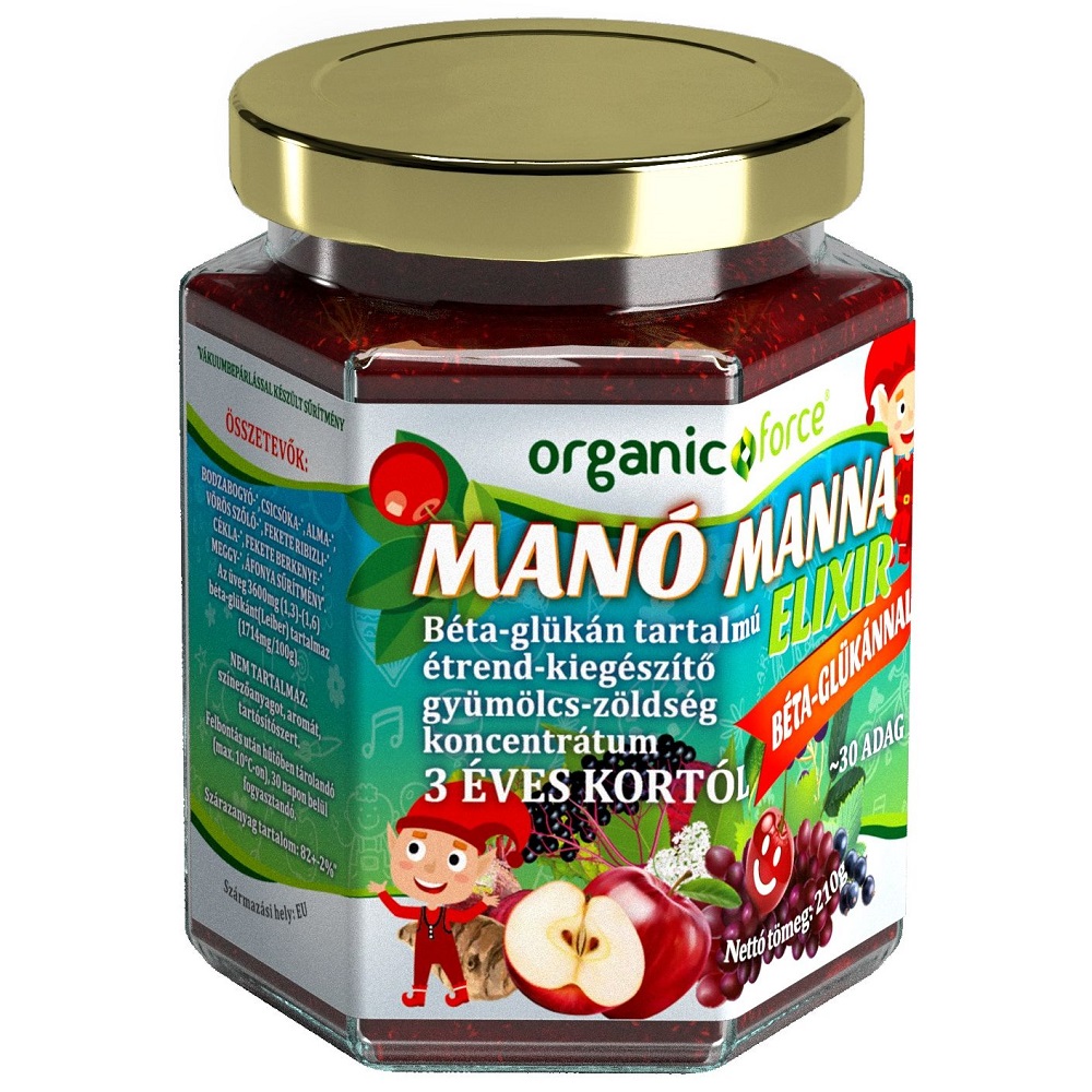 Organic Force Manó Manna elixír béta-glükánnal 3 éves kortól - 210g 1 Manó manna elixír béta glükánnal 3 éves kortól 210g