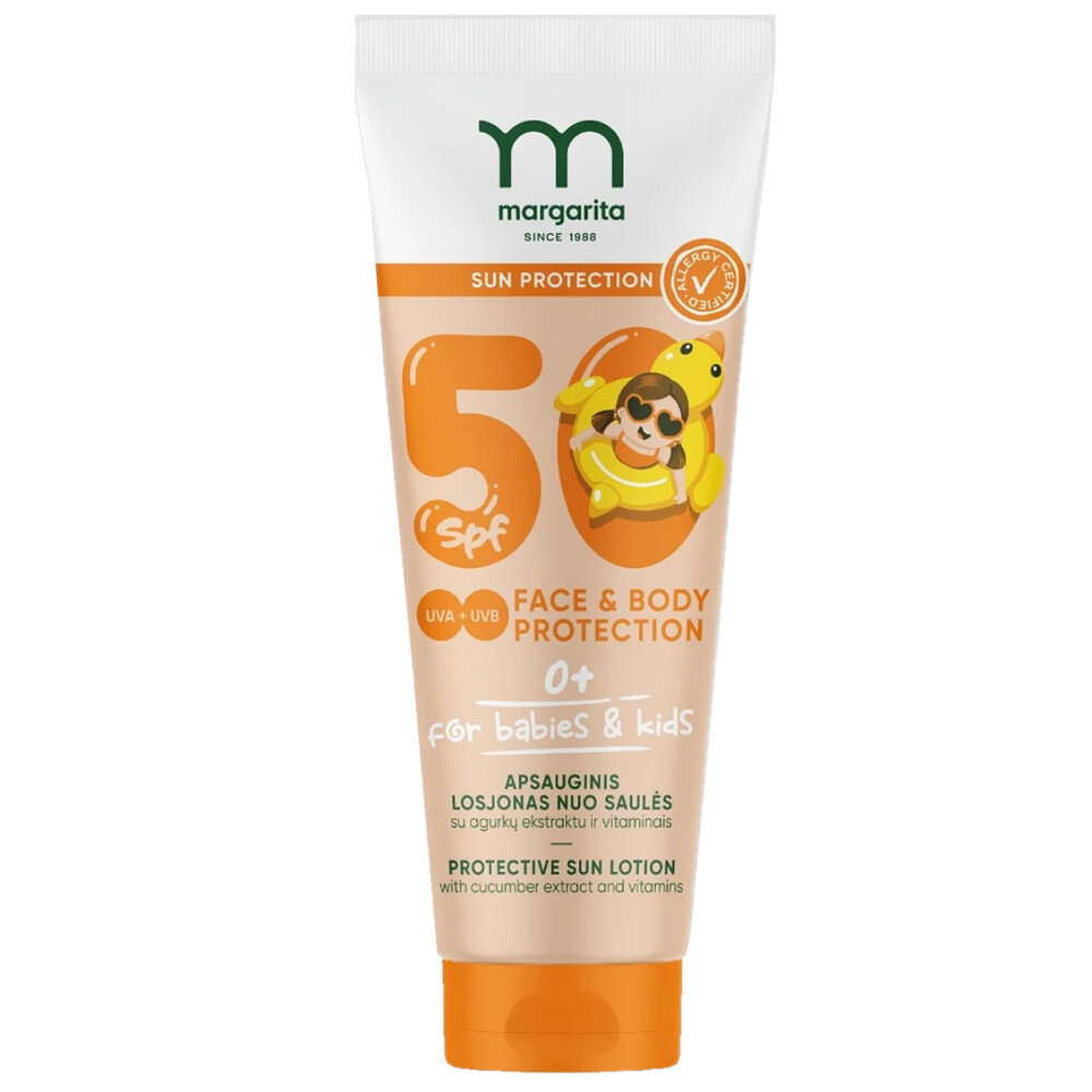 Margarita Napvédő krém uborkakivonattal babáknak SPF50 - 75ml 1 Margarita Napvédő krém uborkakivonattal babáknak SPF50 - 75ml