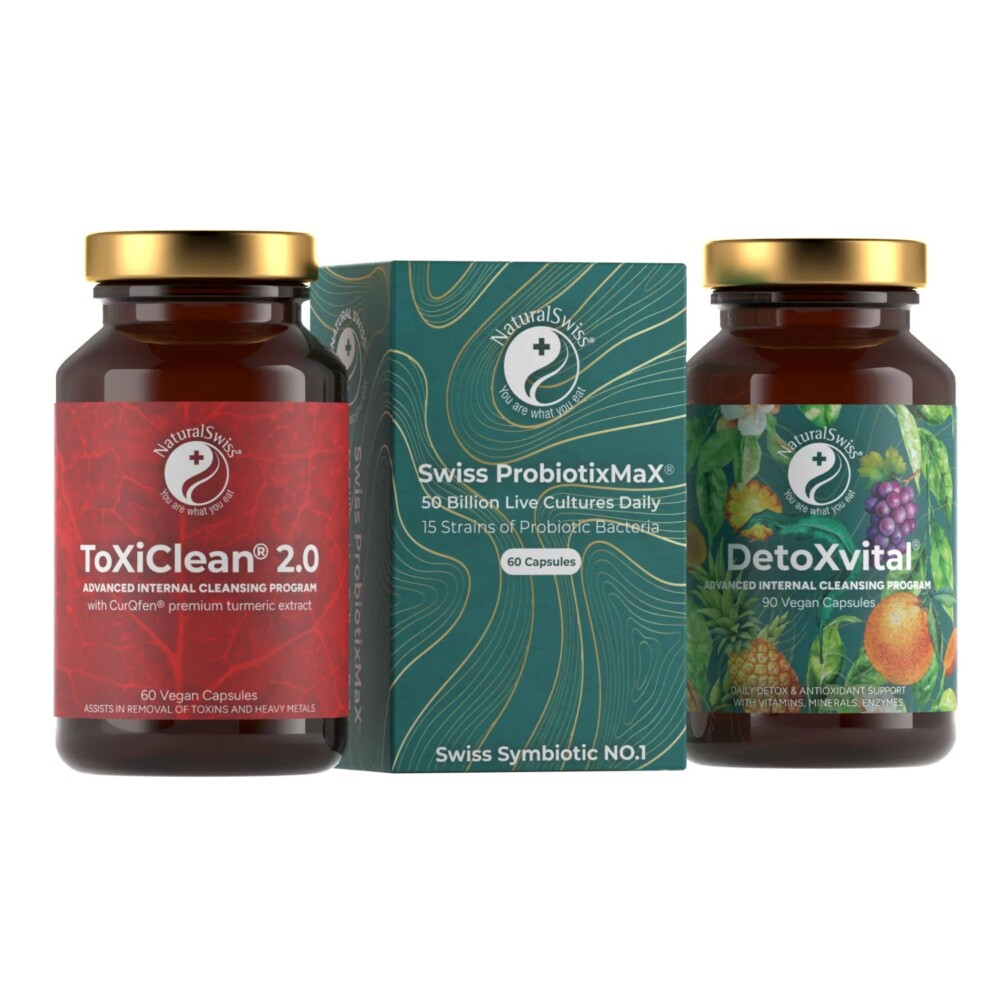Natural Swiss Toxi Clean méregtelenítő program 1 Natural Swiss Toxi Clean program (ToXi Clean kapsz+Swiss Probiotix Max+Detox Vital)