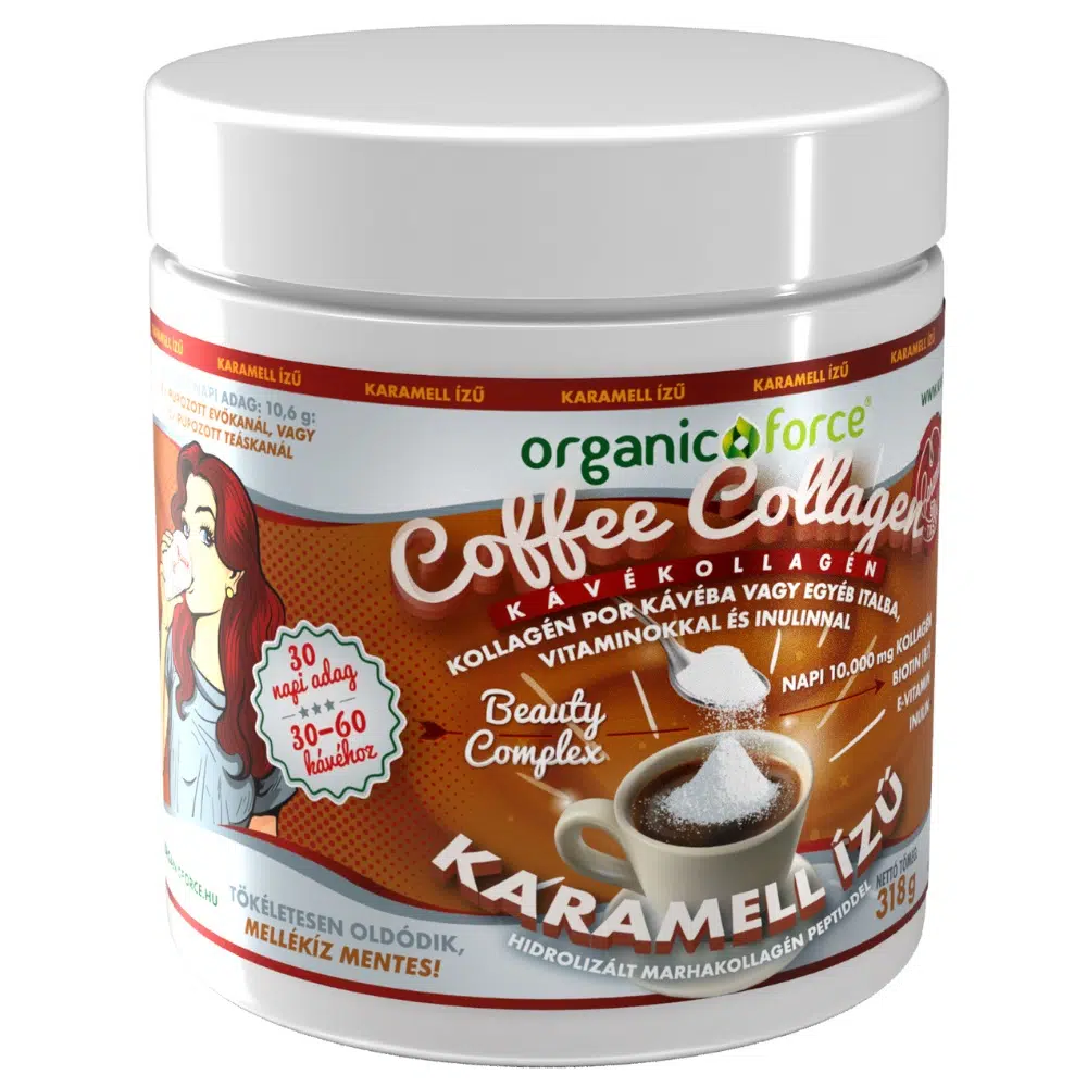 Organic Force Coffee Collagen - Kávékollagén karamell ízű - 318g 1 Organic Force Coffee Collagen - Kávékollagén (Karamell) 318g