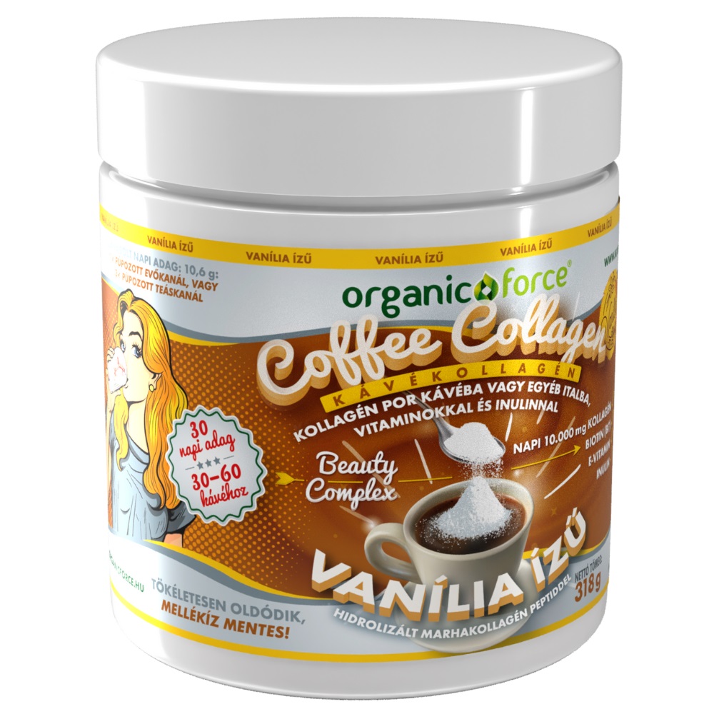 Organic Force Coffee Collagen - Kávékollagén vanília ízű - 318g 1 Organic Force Coffee Collagen - Kávékollagén (Vanília) 318g