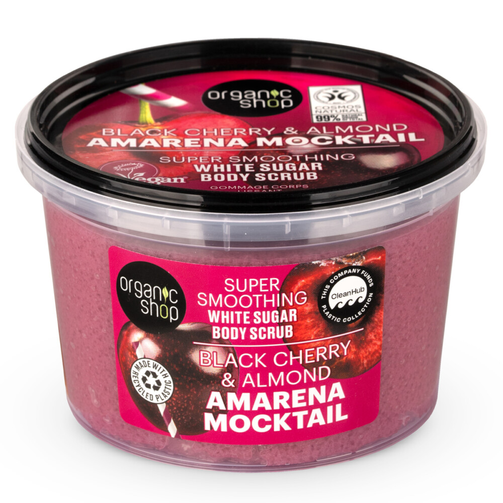 Organic Shop "Amarena Mocktail" Bőrkisimító testradír meggyel és mandulával - 250ml 1 Organic Shop "Amarena Mocktail" Bőrkisimító testradír meggyel és mandulával - 250ml