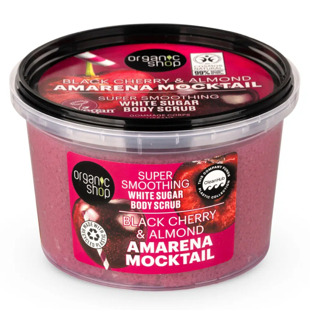 Organic Shop "Amarena Mocktail" Bőrkisimító testradír meggyel és mandulával - 250ml 1 Organic Shop "Amarena Mocktail" Bőrkisimító testradír meggyel és mandulával - 250ml