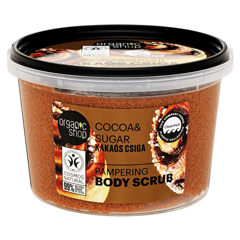 Organic Shop Kakaós csiga Kényeztető testradír bio kakaóval és cukorral - 250ml 1 Organic Shop Kakaós csiga Kényeztető testradír bio kakaóval és cukorral - 250ml