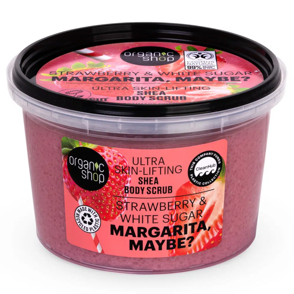 Organic Shop "Margarita, maybe?" Lifting shea testradír eperrel és cukorral - 250ml 1 Organic Shop "Margarita, maybe?" Lifting shea testradír eperrel és cukorral - 250ml