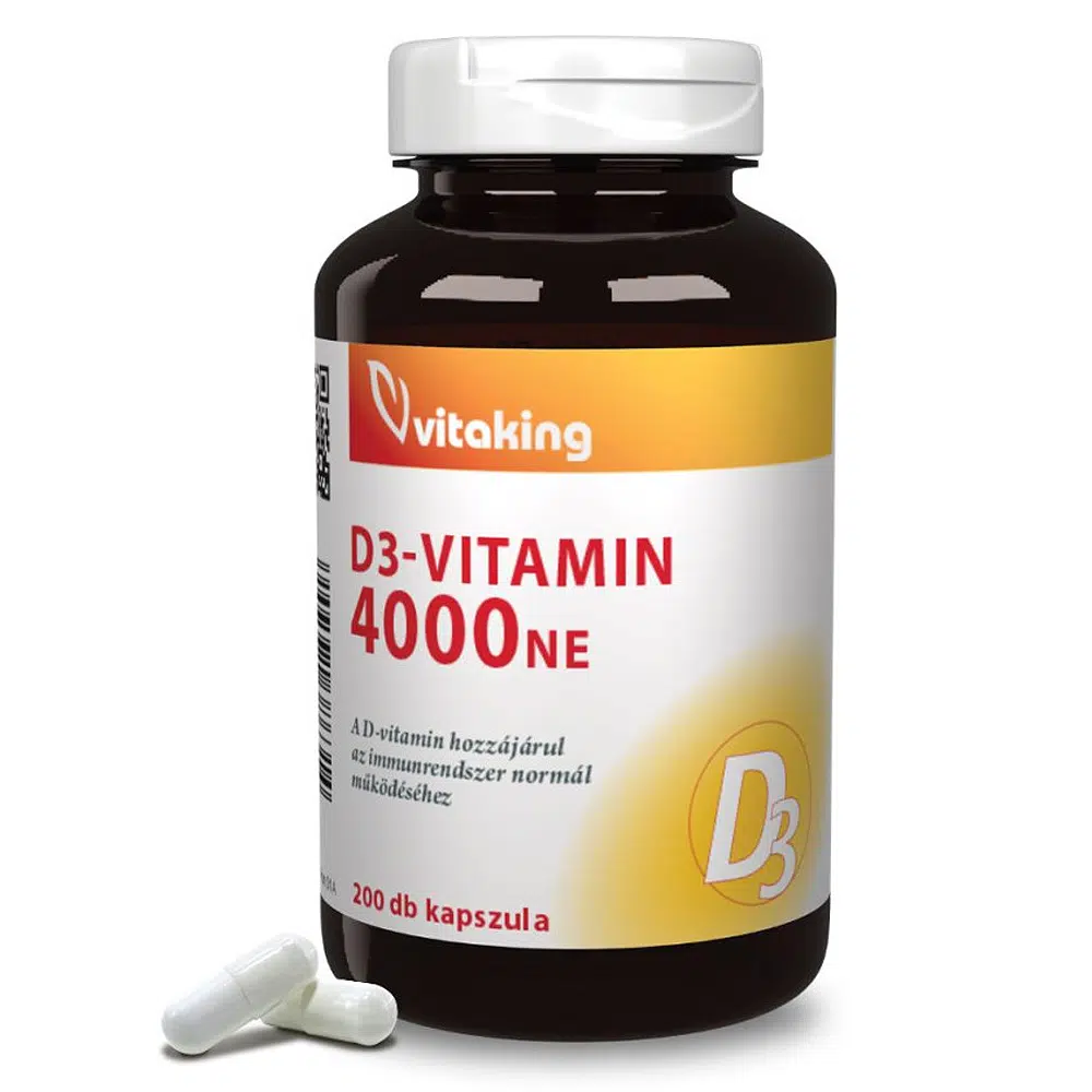 Vitaking D3-vitamin D-4000NE kapszula - 200db 1 Vitaking D3-vitamin D-4000NE kapszula - 200db