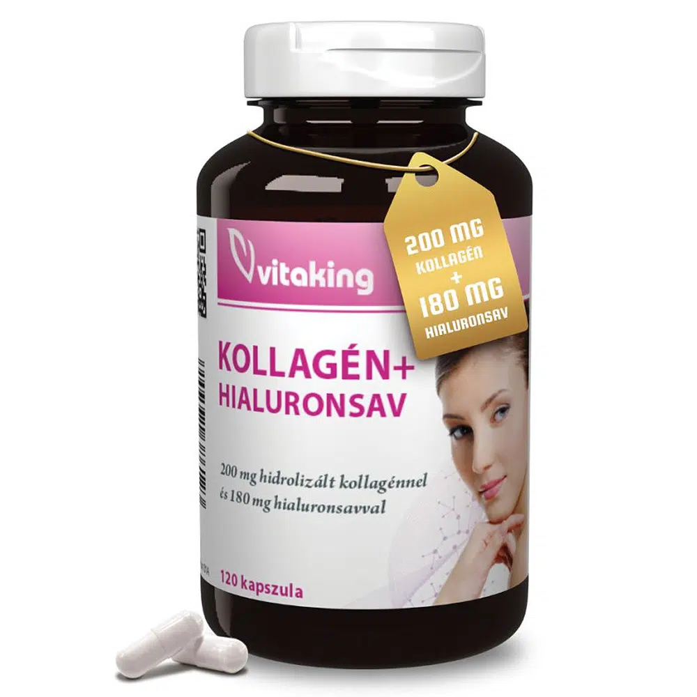 Vitaking Kollagén+Hialuronsav kapszula - 120db 1 Vitaking Kollagén+Hialuronsav kapszula - 120db