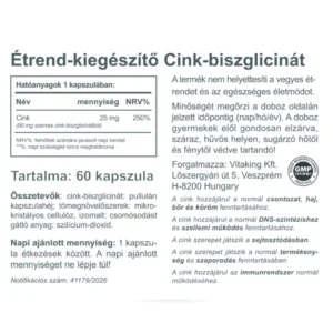 Vitaking Cink Biszglicinát kapszula - 60db 3 Vitaking Cink Biszglicinát kapszula - 60db - Image 2