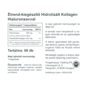 Vitaking Kollagén+Hialuronsav kapszula - 60db 4 Vitaking Kollagén+Hialuronsav kapszula - 60db - Image 2